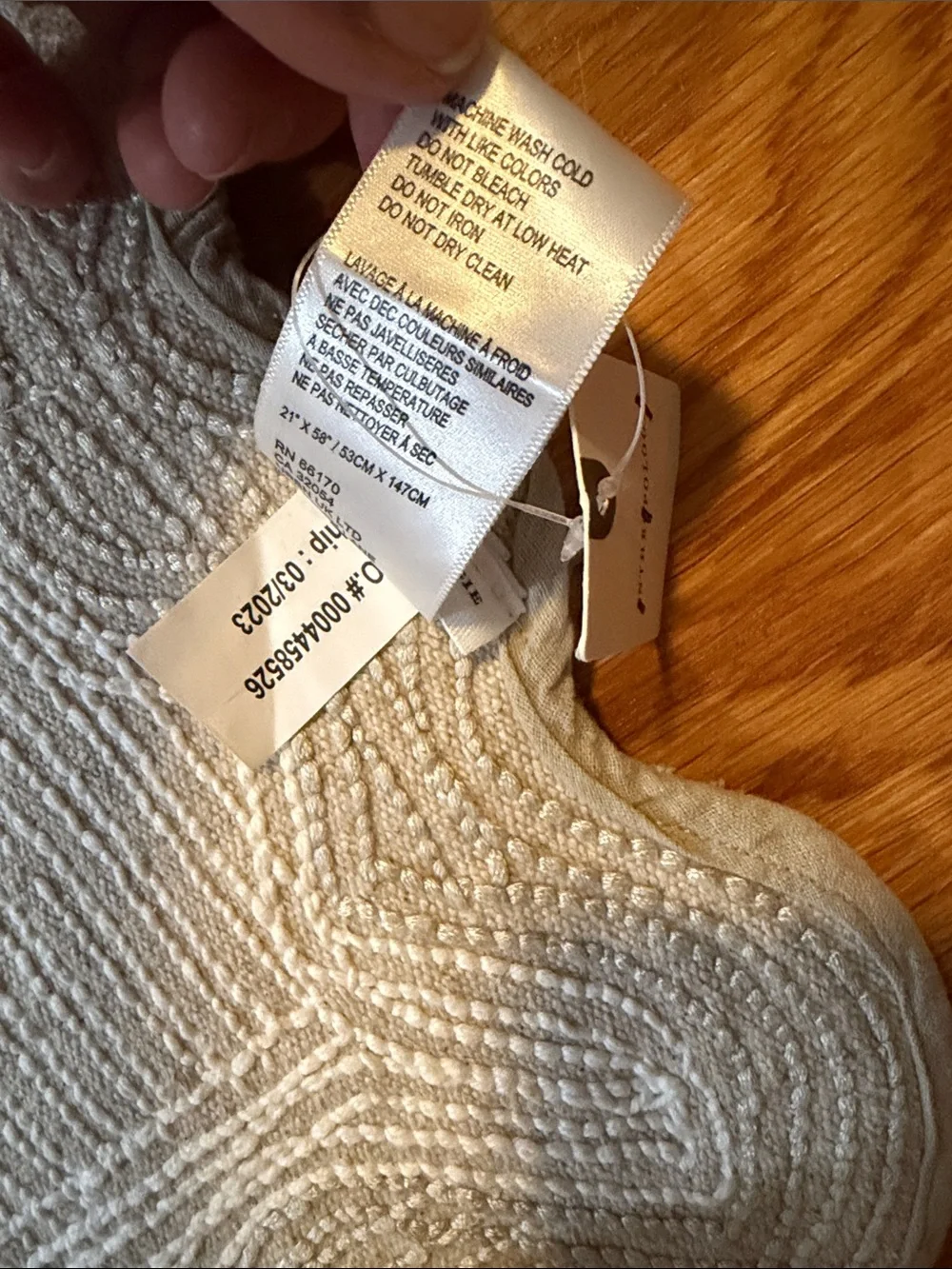 Anthropologie Scalloped Cotton Bath Mat Runner NWT